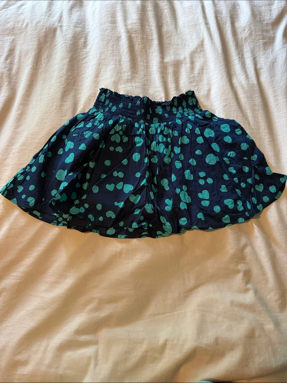 Old Navy Navy Skirt with Teal Spot Print